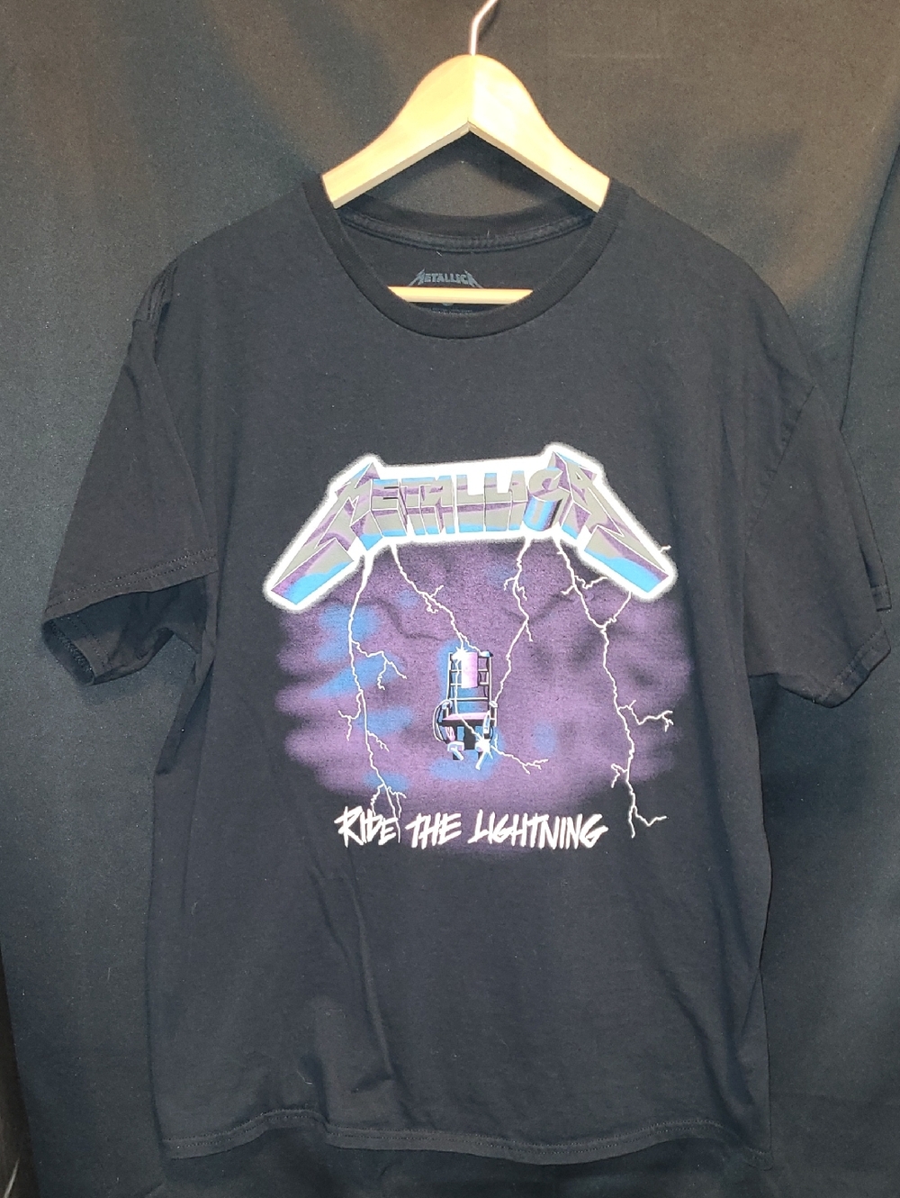 Metallica "Ride the Lightning" Black Graphic Tee SIZE XL